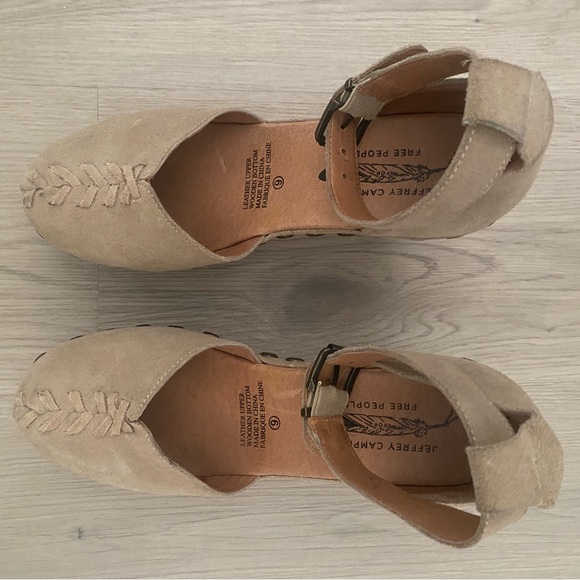 Jeffrey Campbell Tan Suede Mules with Wooden Heel - Picture 2 of 8